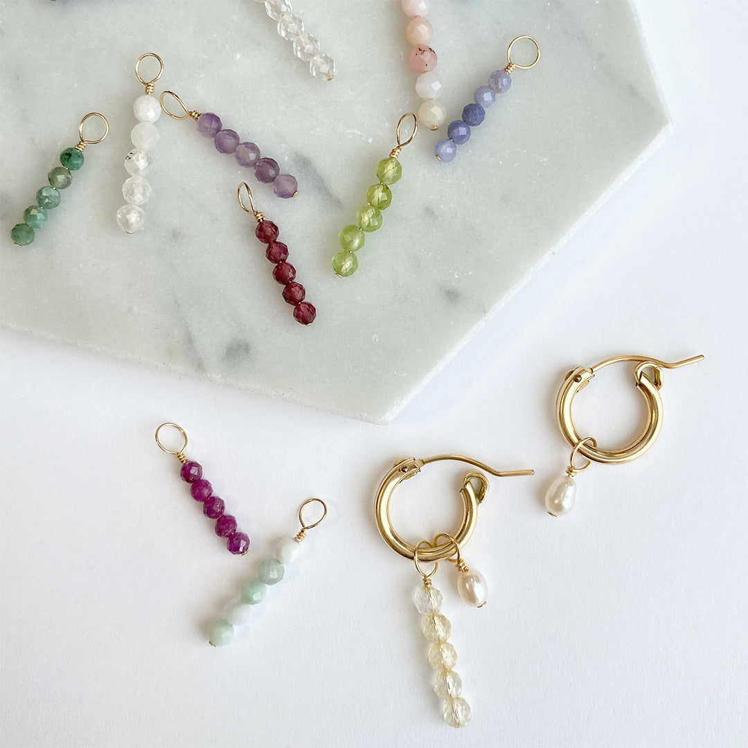 Removable Sapphire Hoop Earrings