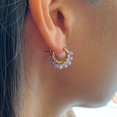 Amethyst Hoop Earrings