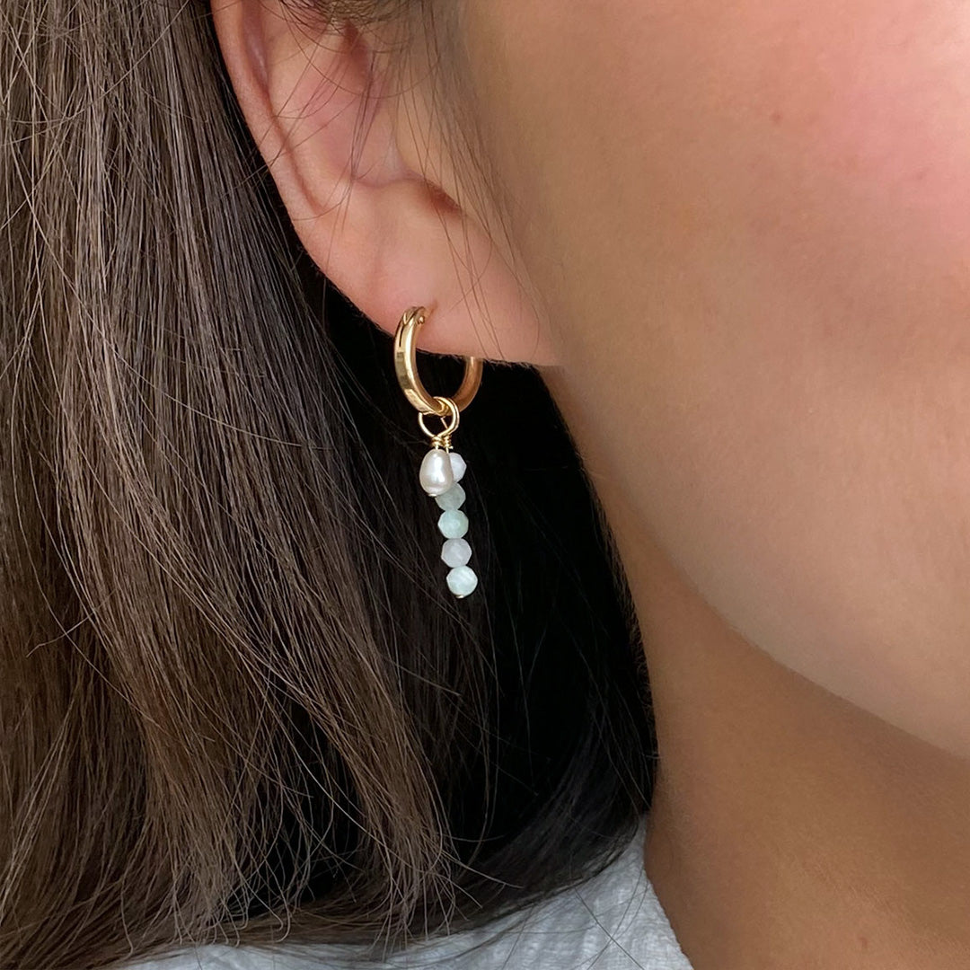 Removable Aquamarine Hoop Earrings