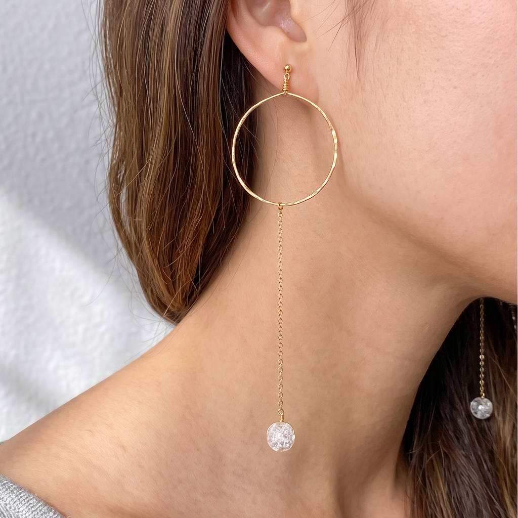 Hammered Wire Hoop Earrings