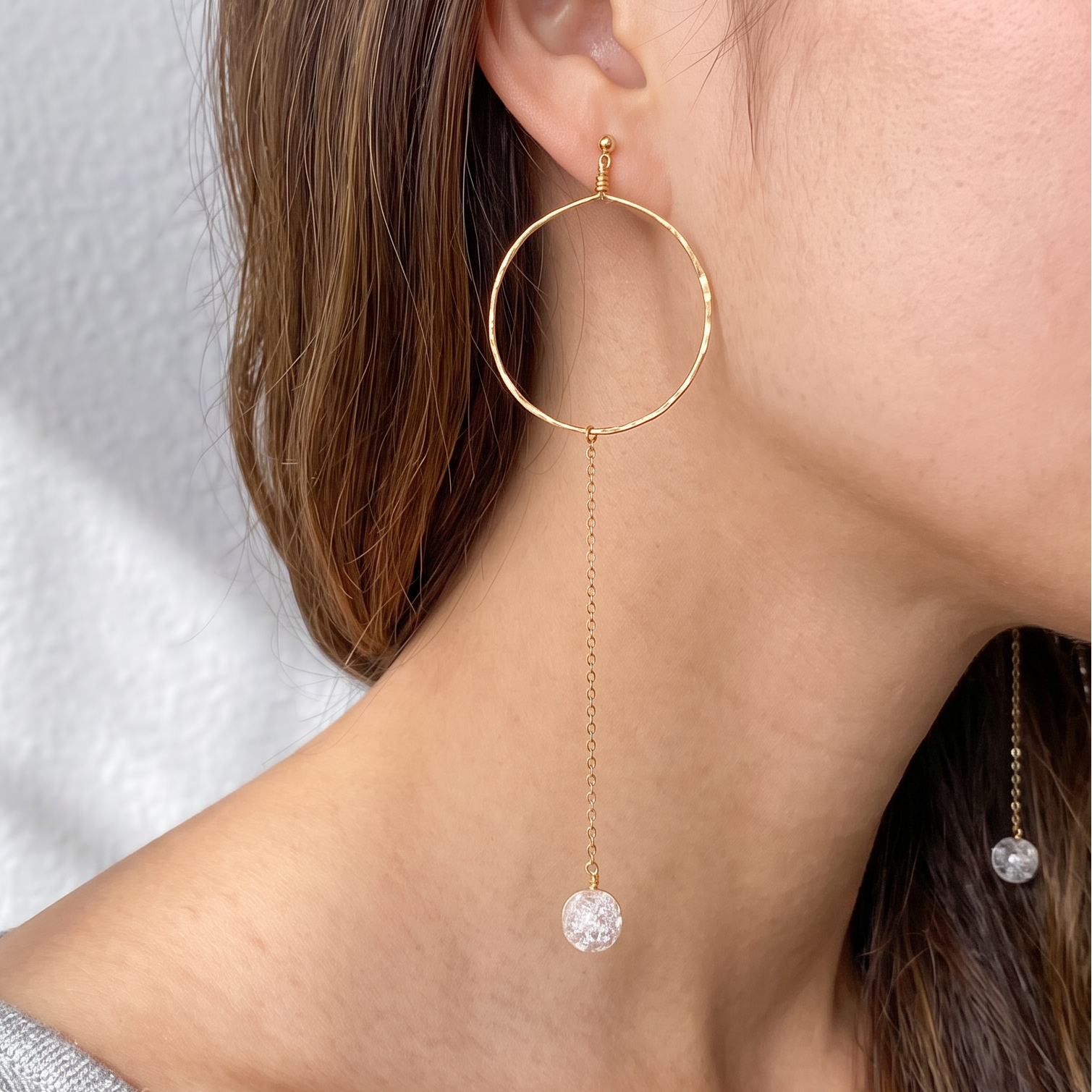 Hammered Wire Hoop Earrings