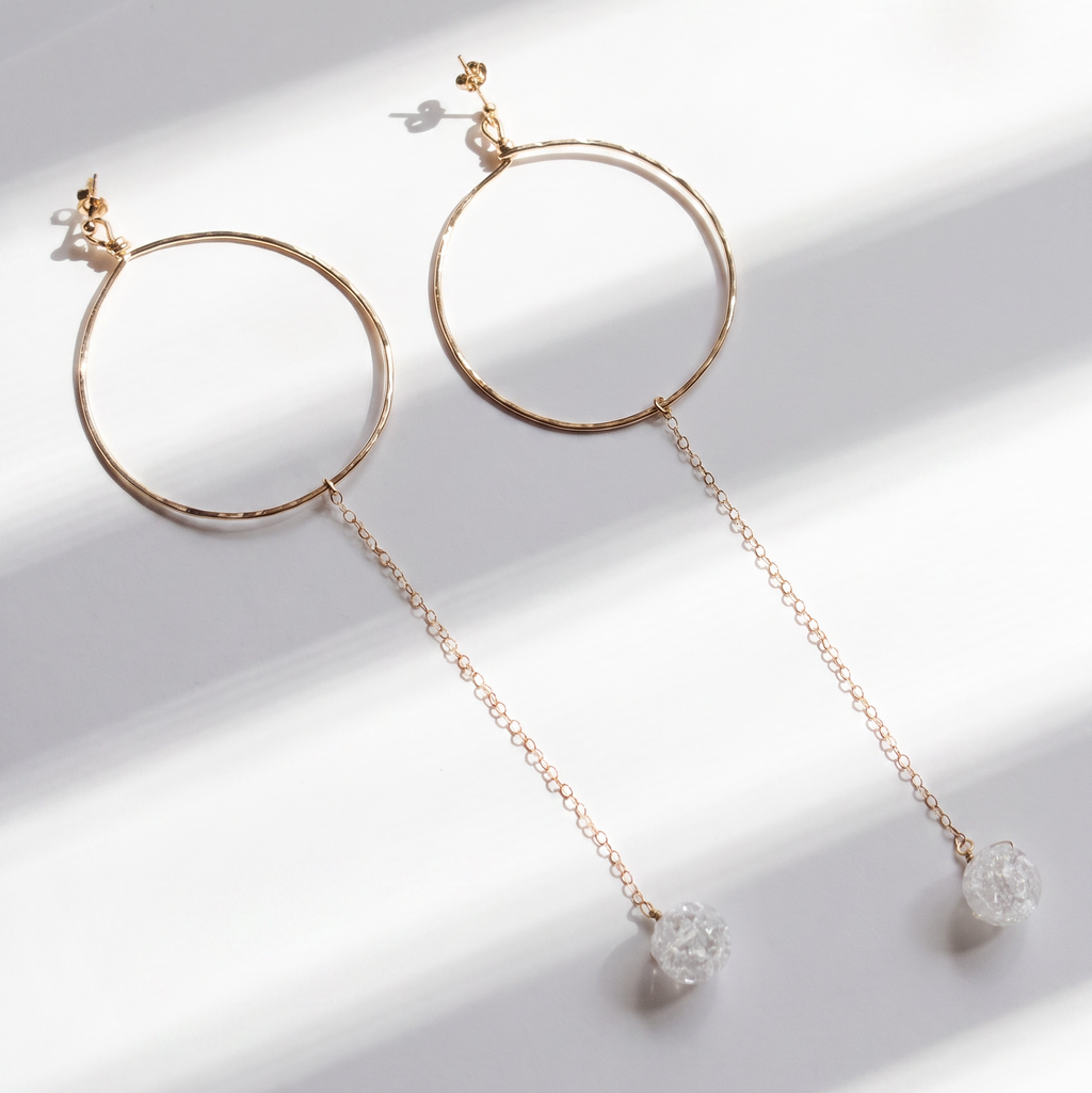 Hammered Wire Hoop Earrings