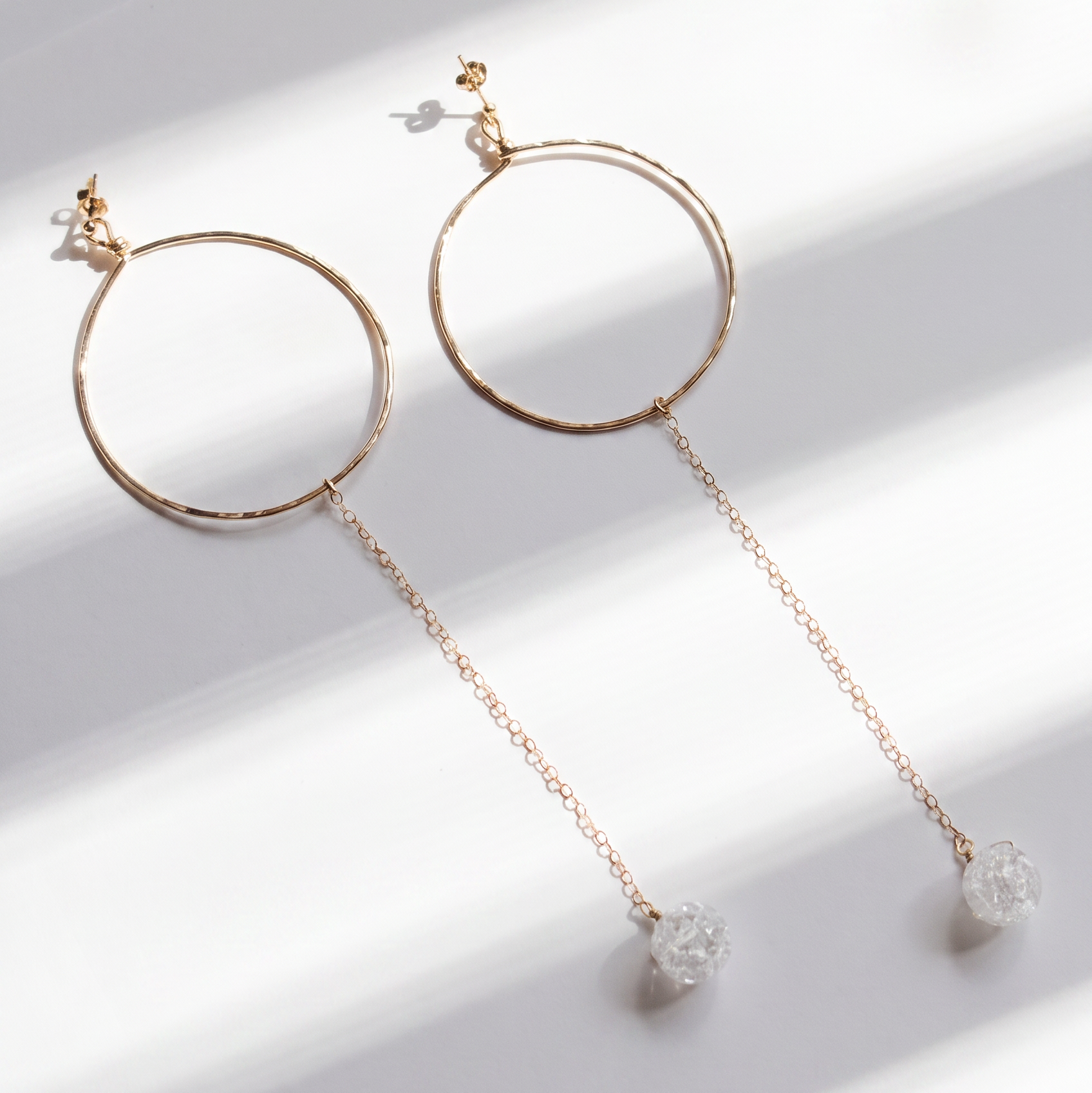 Hammered Wire Hoop Earrings