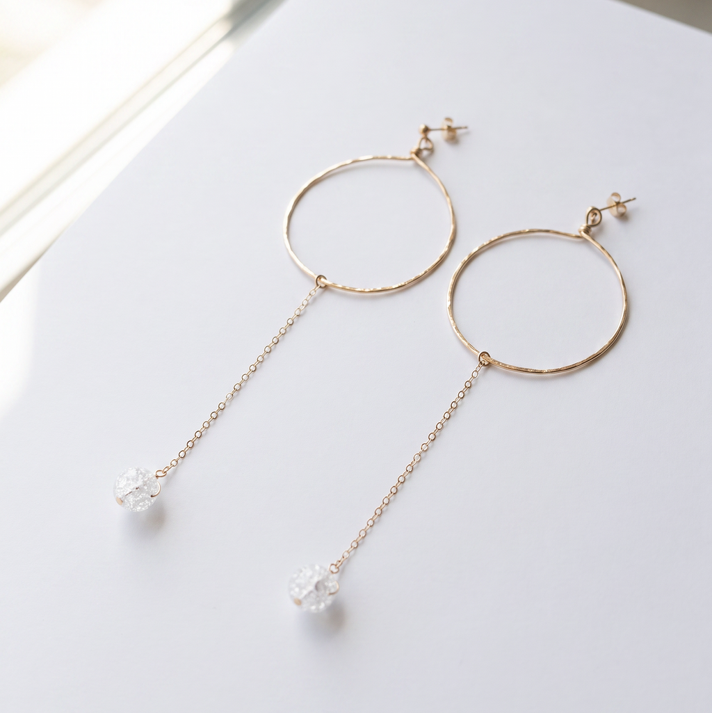 Hammered Wire Hoop Earrings