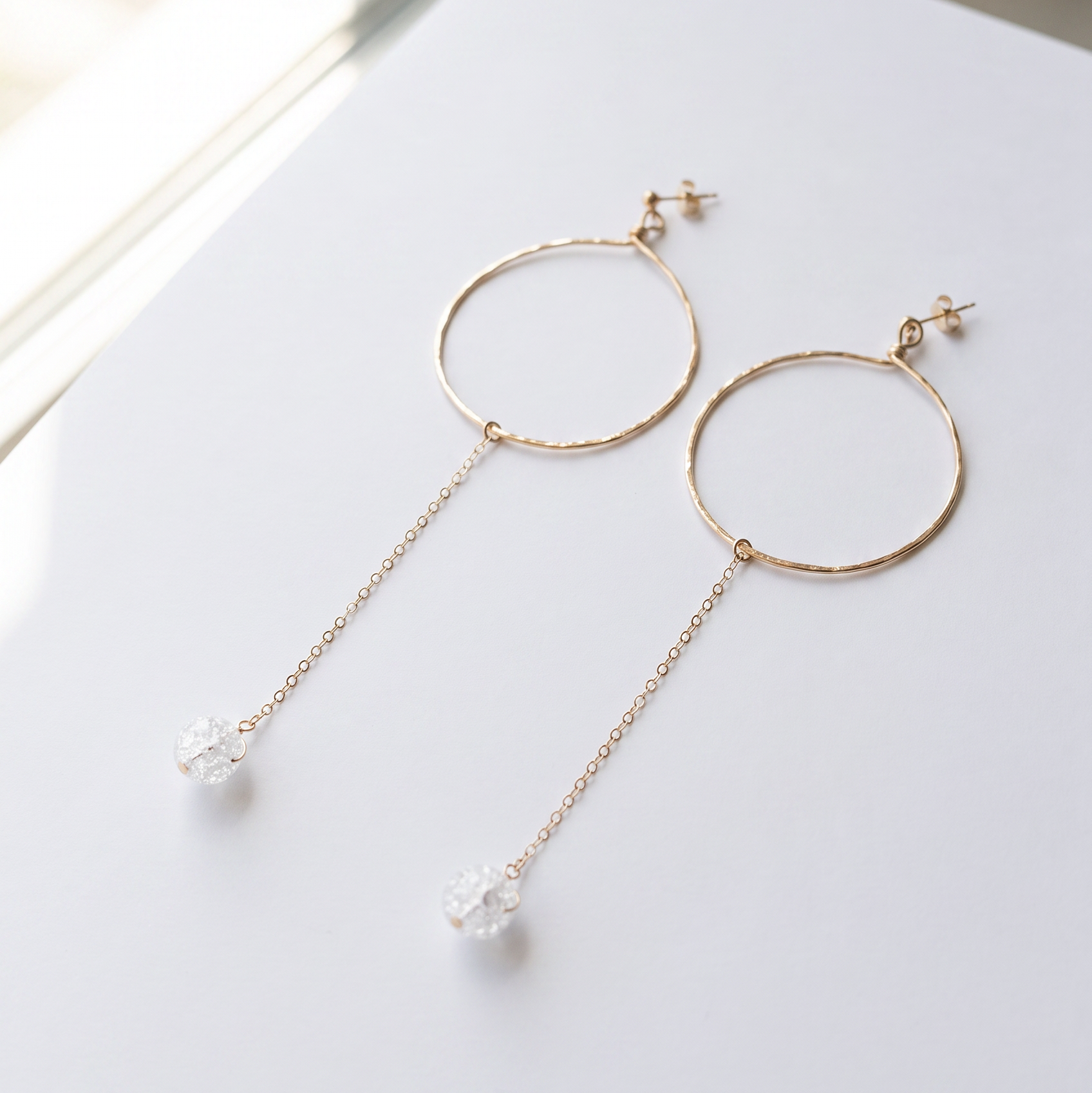 Hammered Wire Hoop Earrings