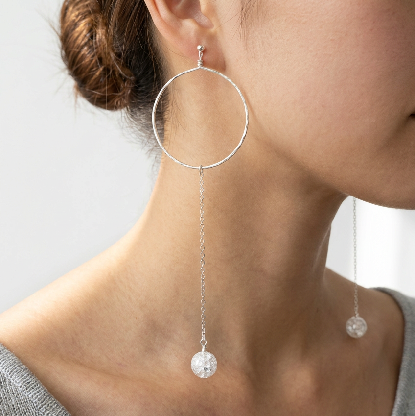 Hammered Wire Hoop Earrings