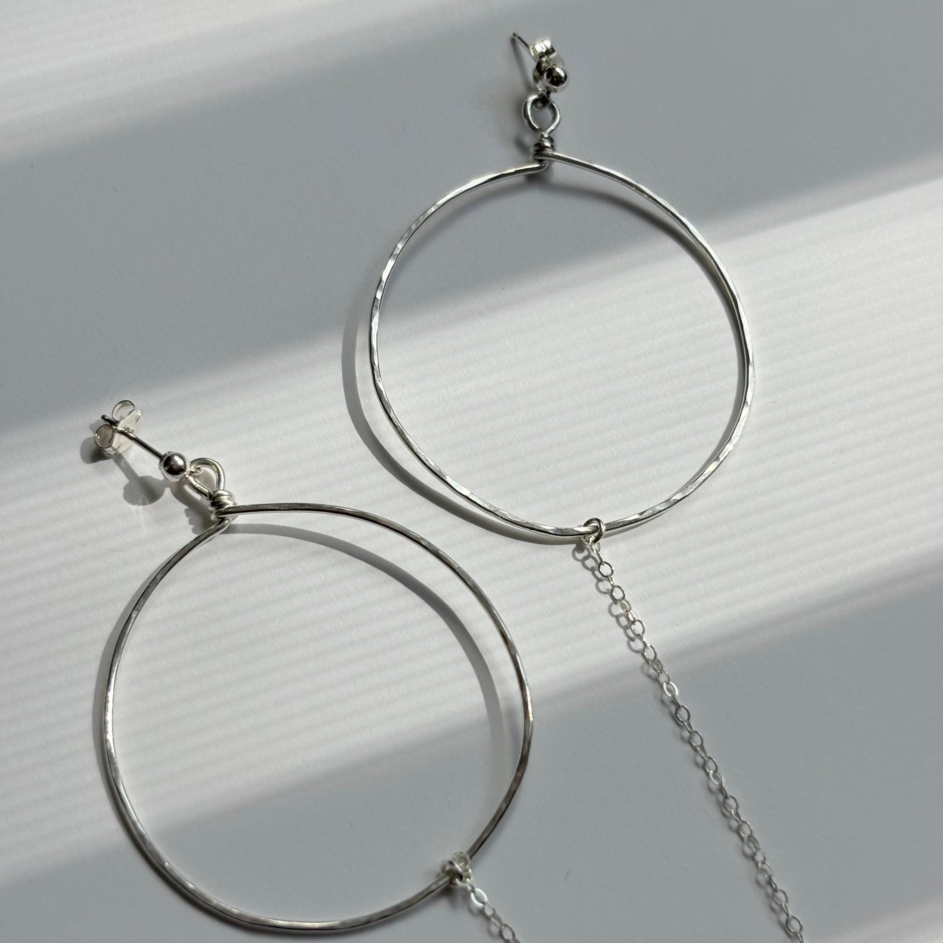 Hammered Wire Hoop Earrings