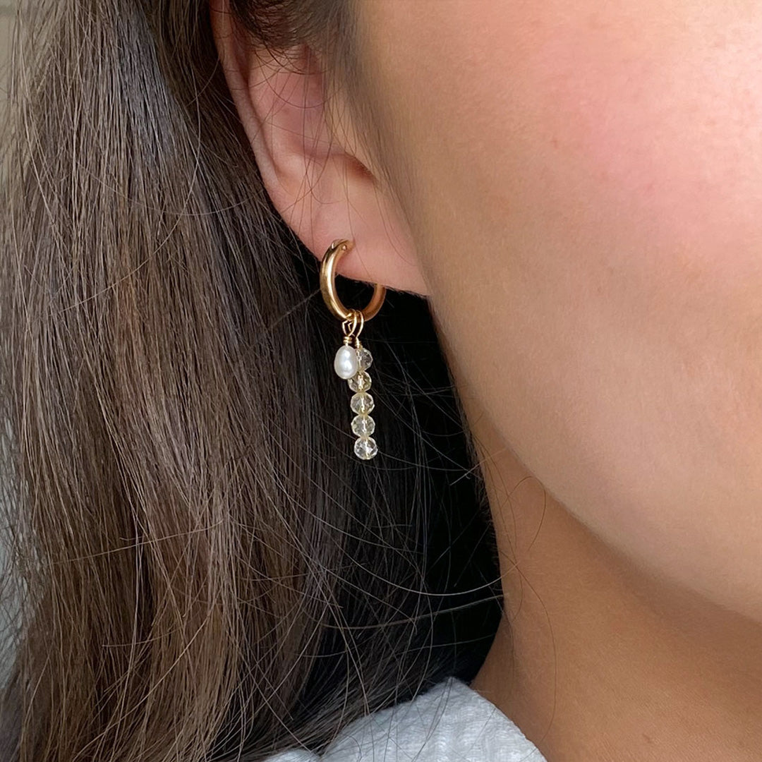 Removable Citrine Hoop Earrings