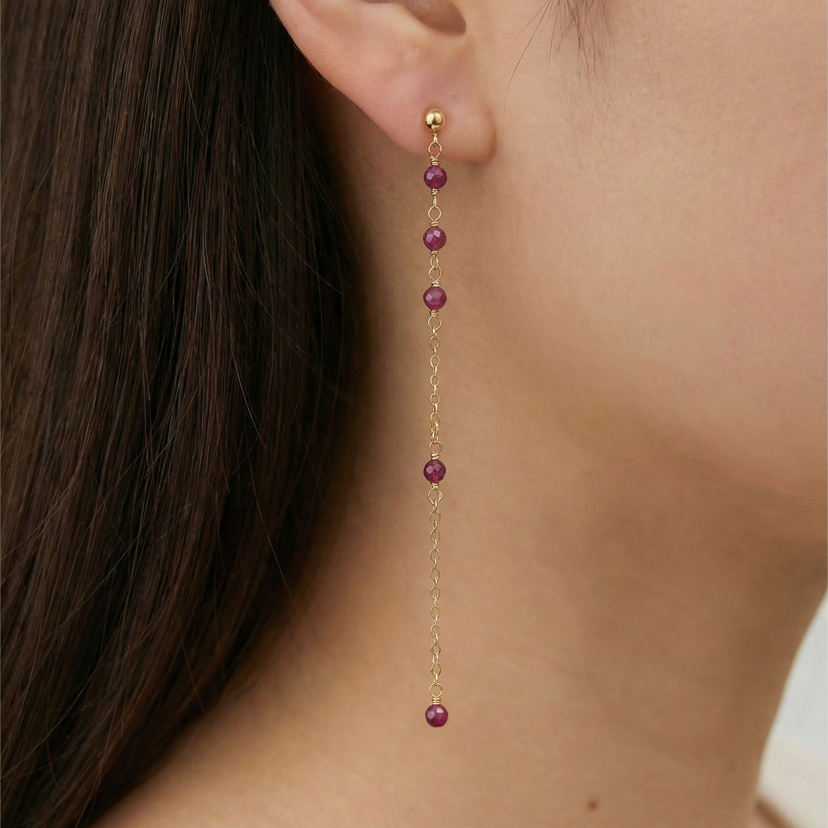 Ruby Dangle Earrings