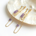Amethyst Double Chain Earrings