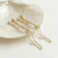 Moonstone Double Chain Earrings