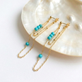 Turquoise Double Chain Earrings