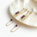 Garnet Double Chain Earrings