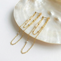 Freshwater Pearl Double Chain Earrings