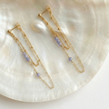 Tanzanite Double Chain Earrings