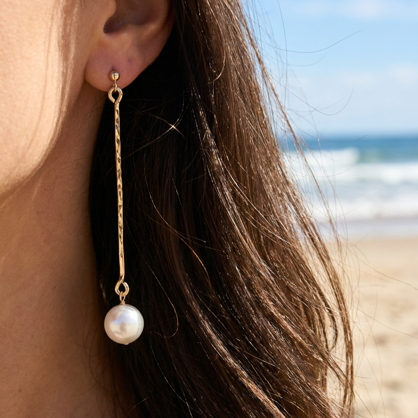 Hammered Wire Dangle Earrings