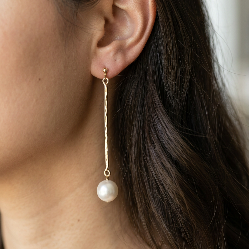 Hammered Wire Dangle Earrings