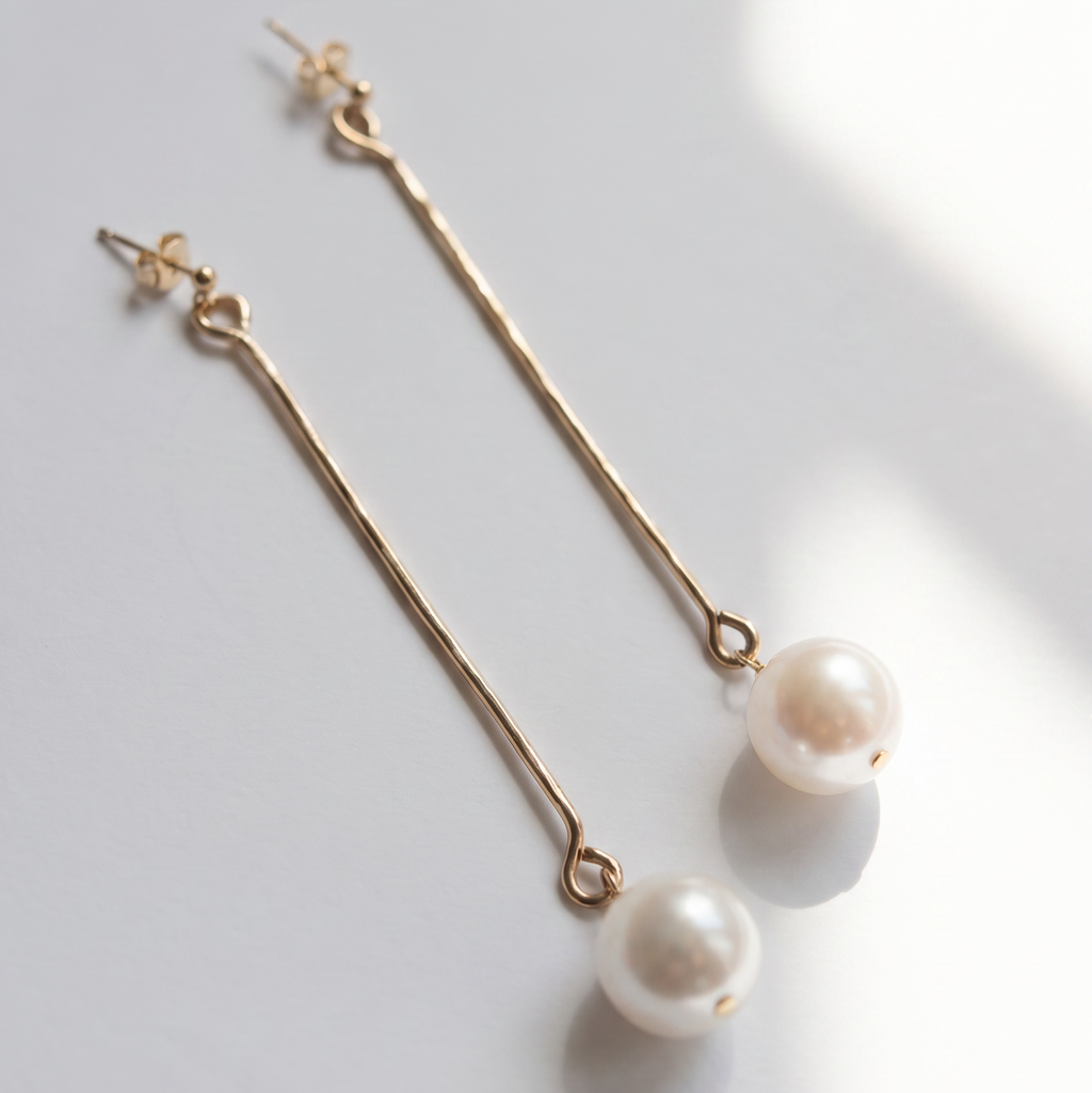 Hammered Wire Dangle Earrings