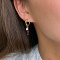 Removable Garnet Hoop Earrings