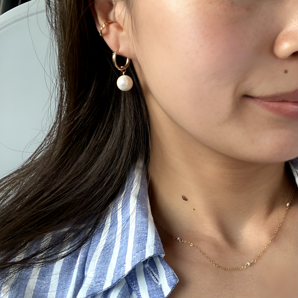 Pearl Hoop Earrings