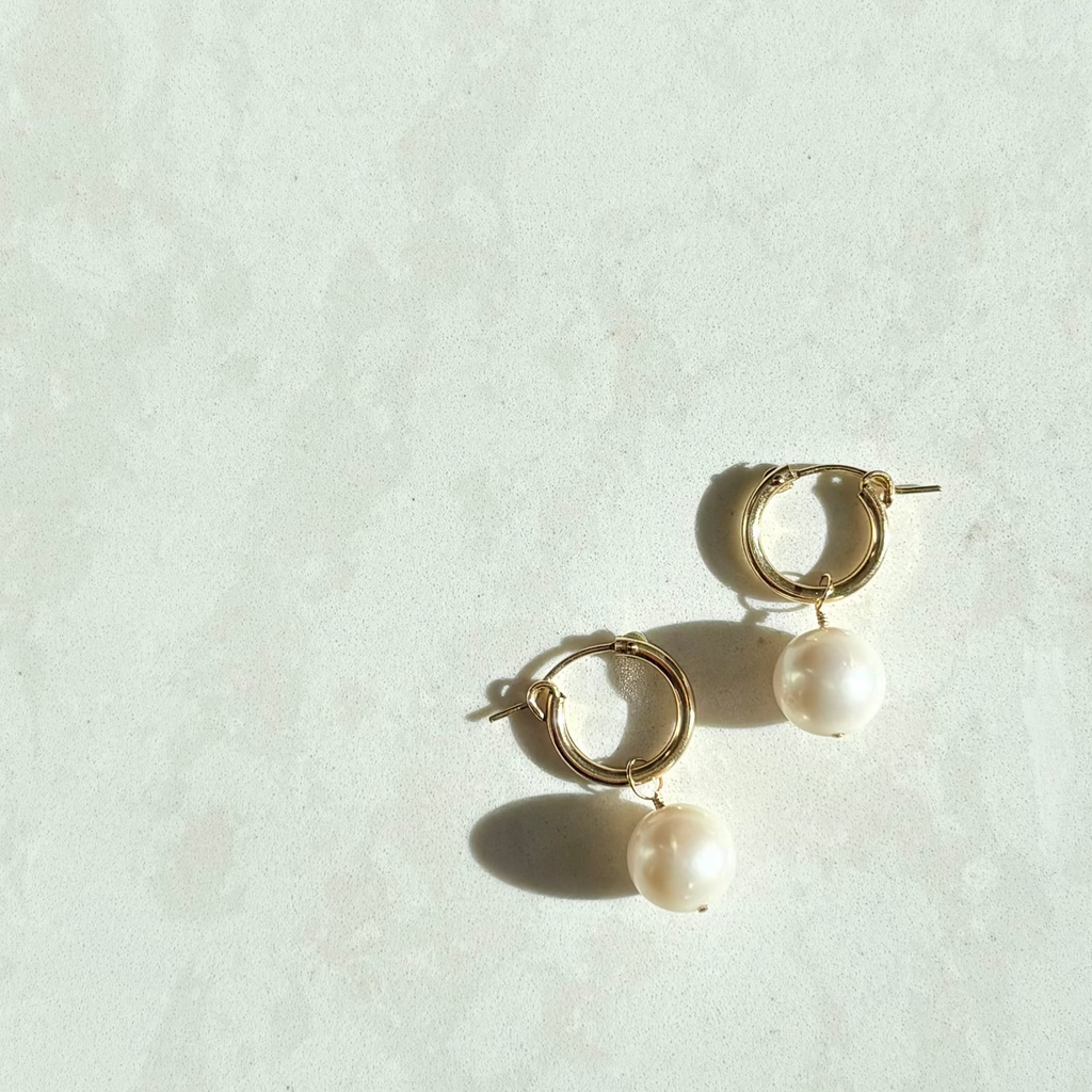 Pearl Hoop Earrings