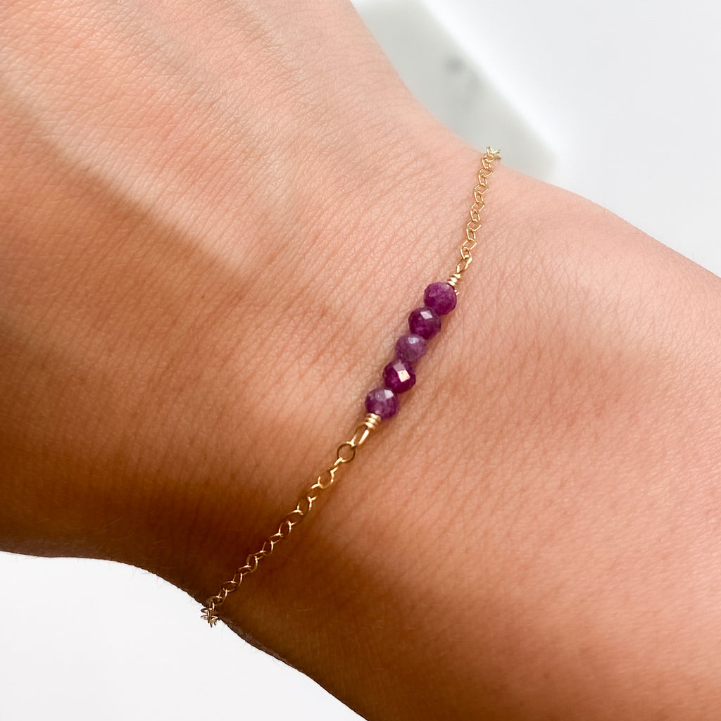 Ruby Cluster Bracelet