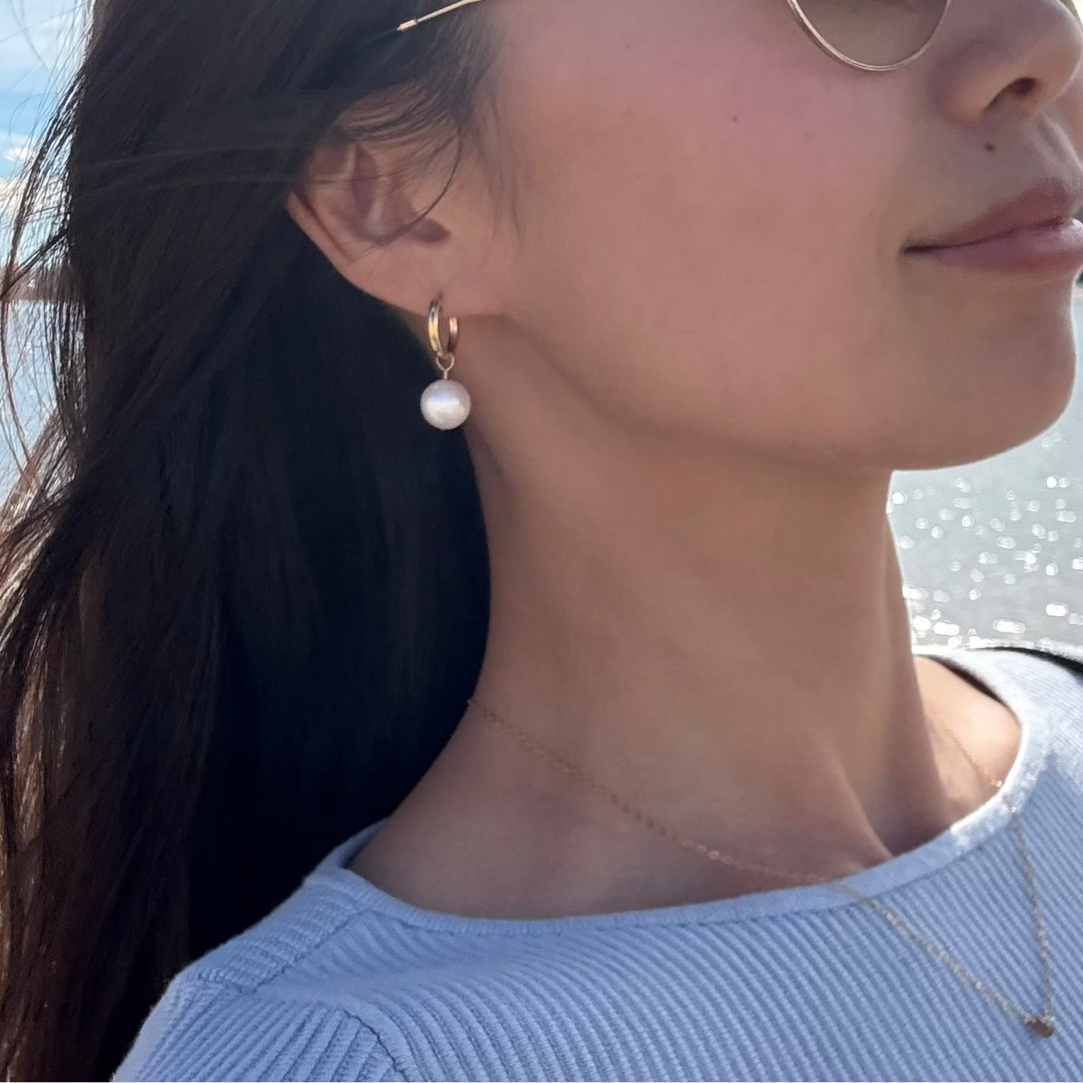 Pearl Hoop Earrings