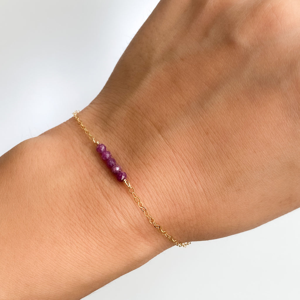 Ruby Cluster Bracelet