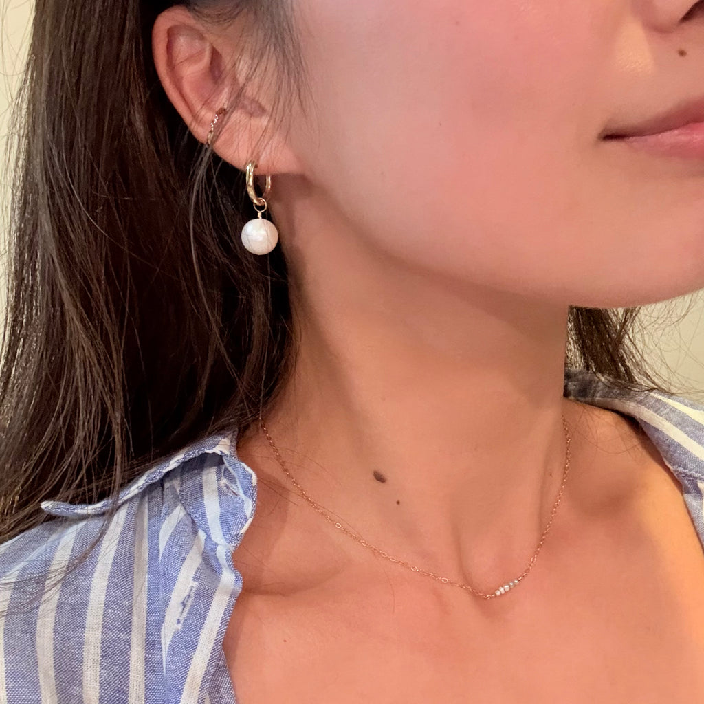 Pearl Hoop Earrings