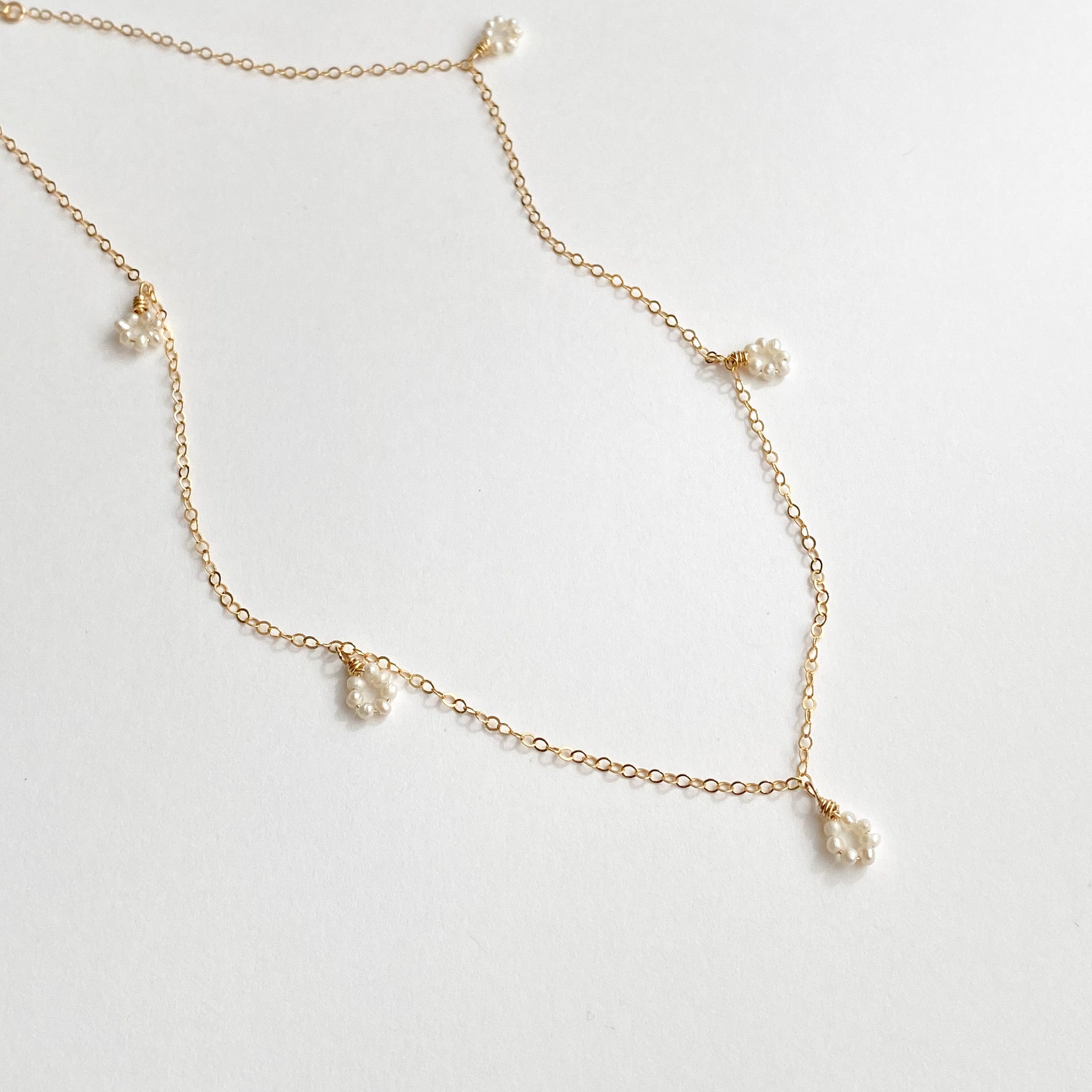 Daisy Flower Freshwater Pearl Choker