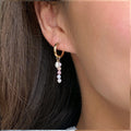 Removable Pink Opal Hoop Earrings