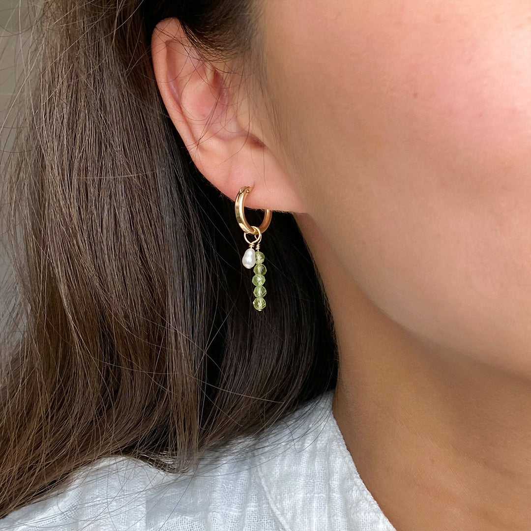 Removable Peridot Hoop Earrings