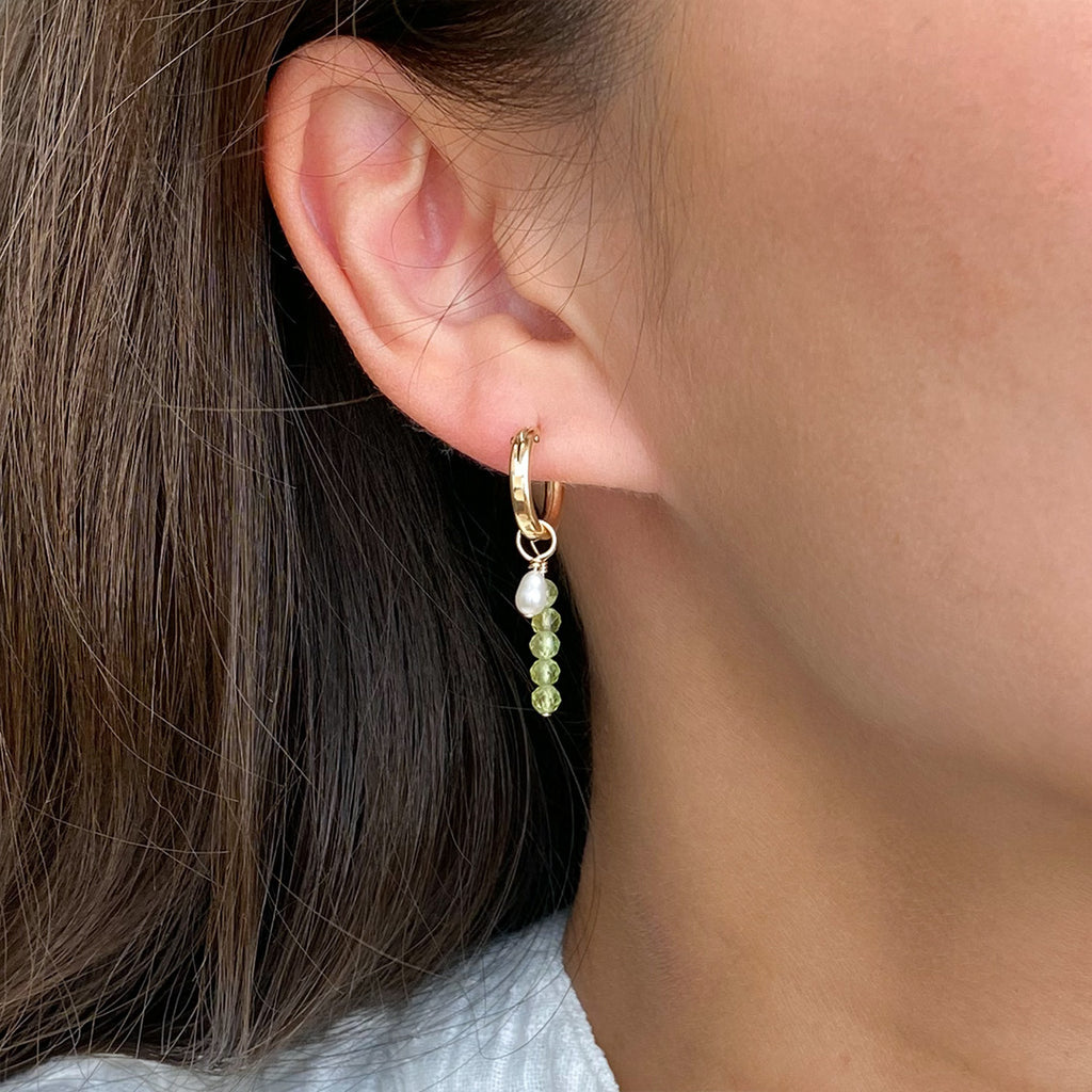 Removable Peridot Hoop Earrings