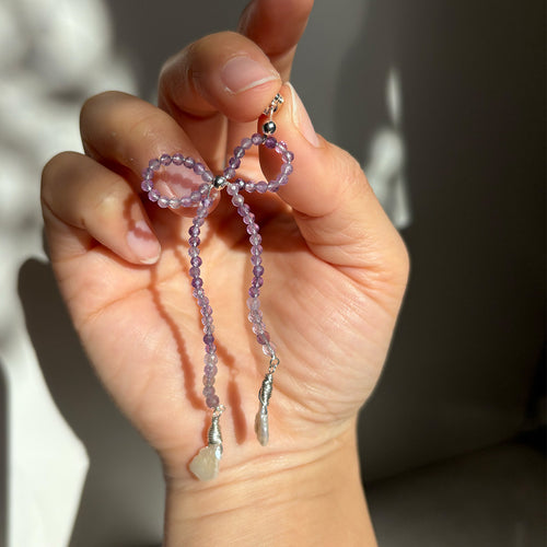 Amethyst Bow Earrings