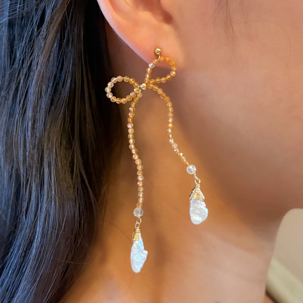 Citrine Bow Earrings