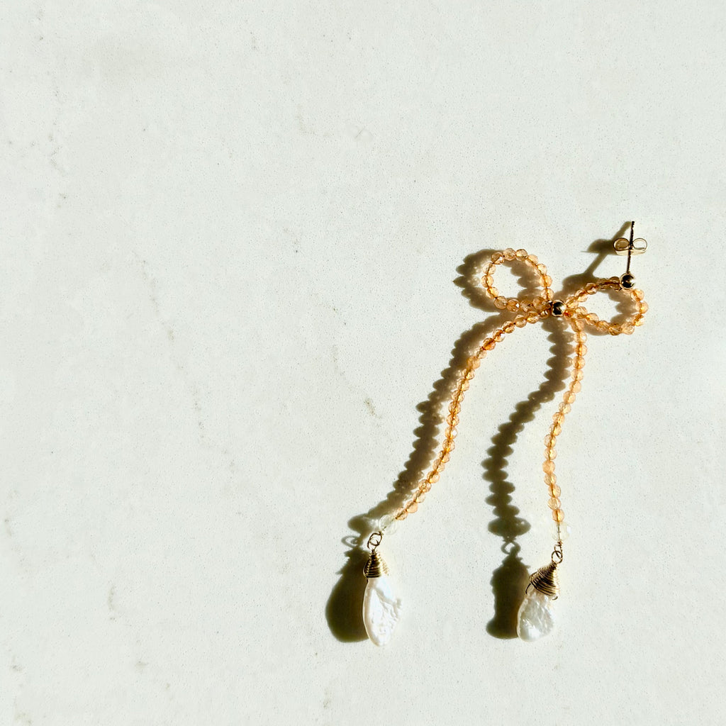 Citrine Bow Earrings