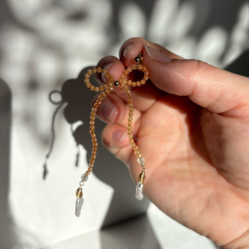 Citrine Bow Earrings