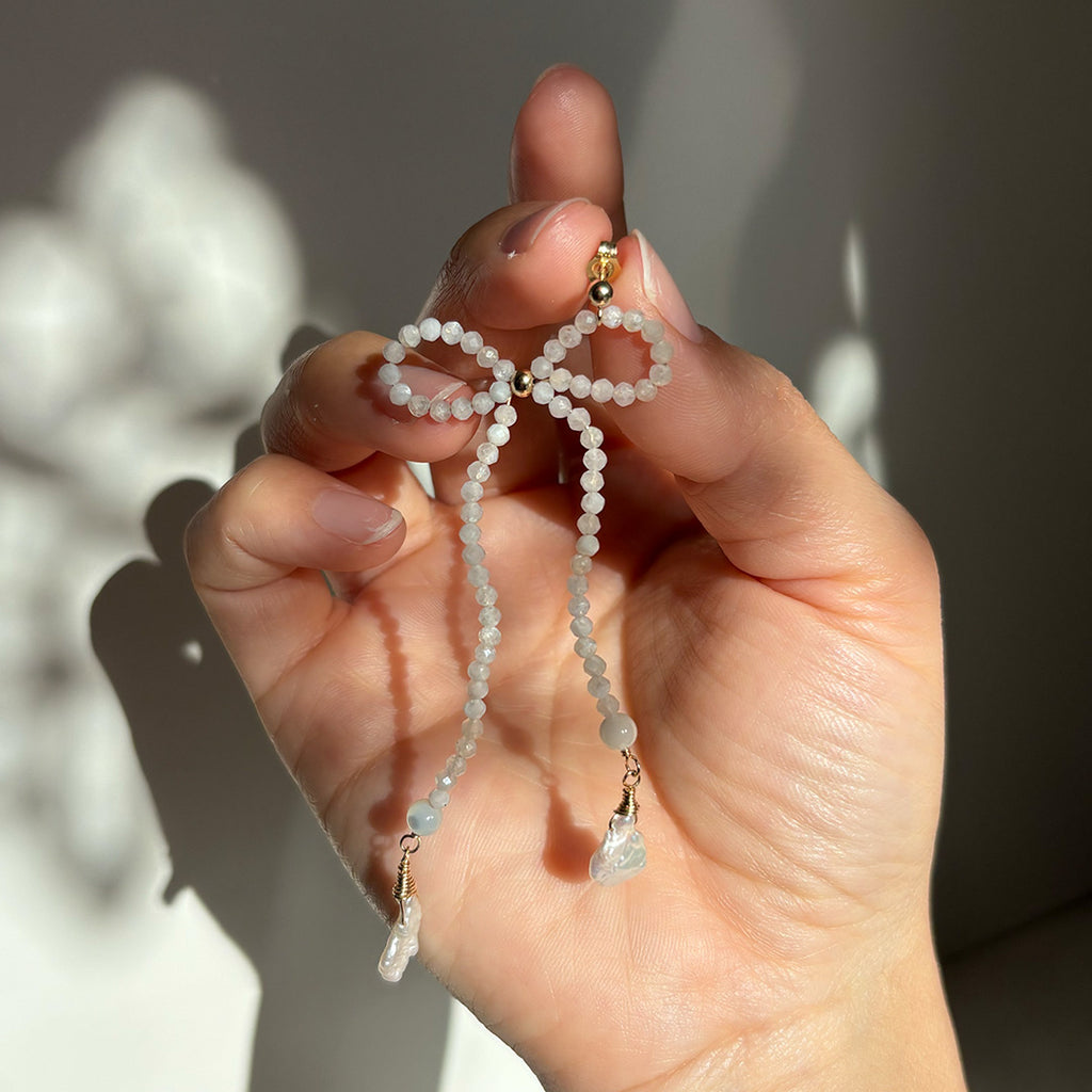 Moonstone Bow Earrings