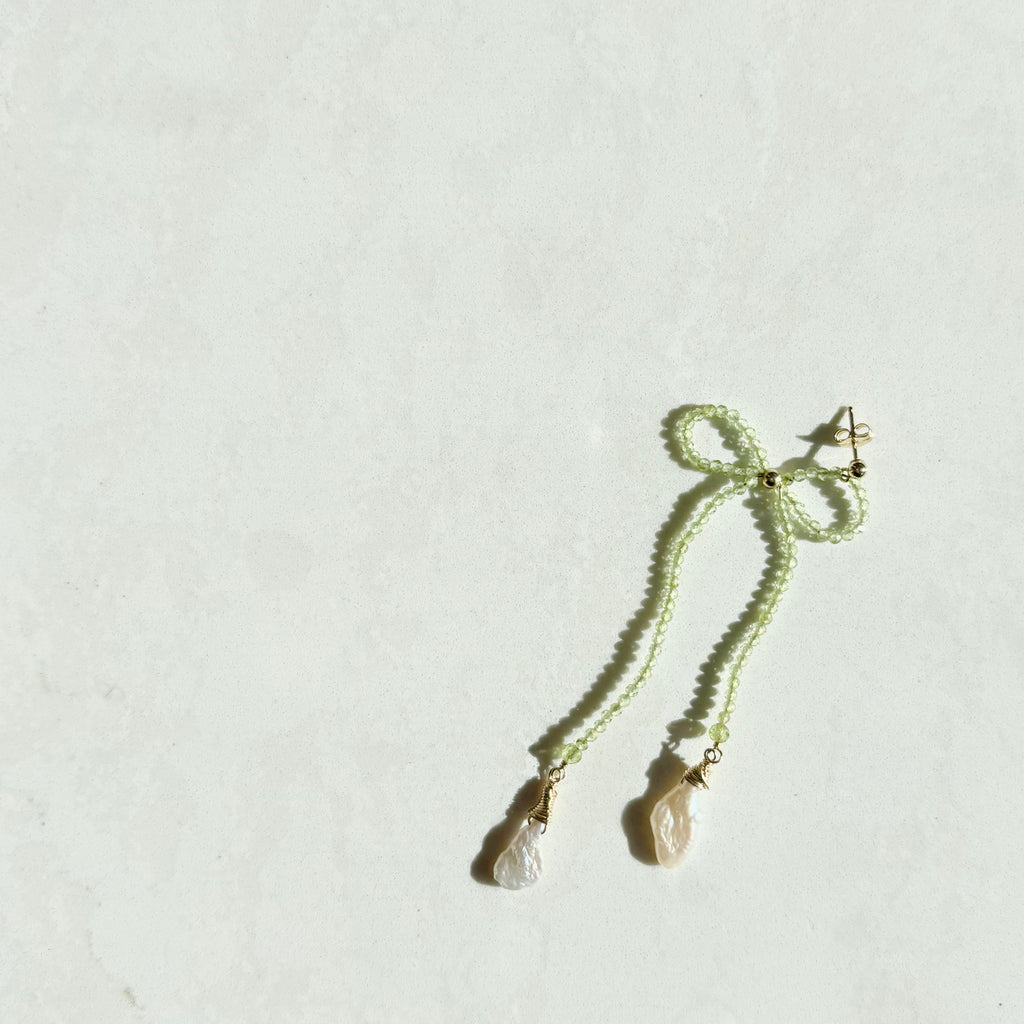 Peridot Bow Earrings