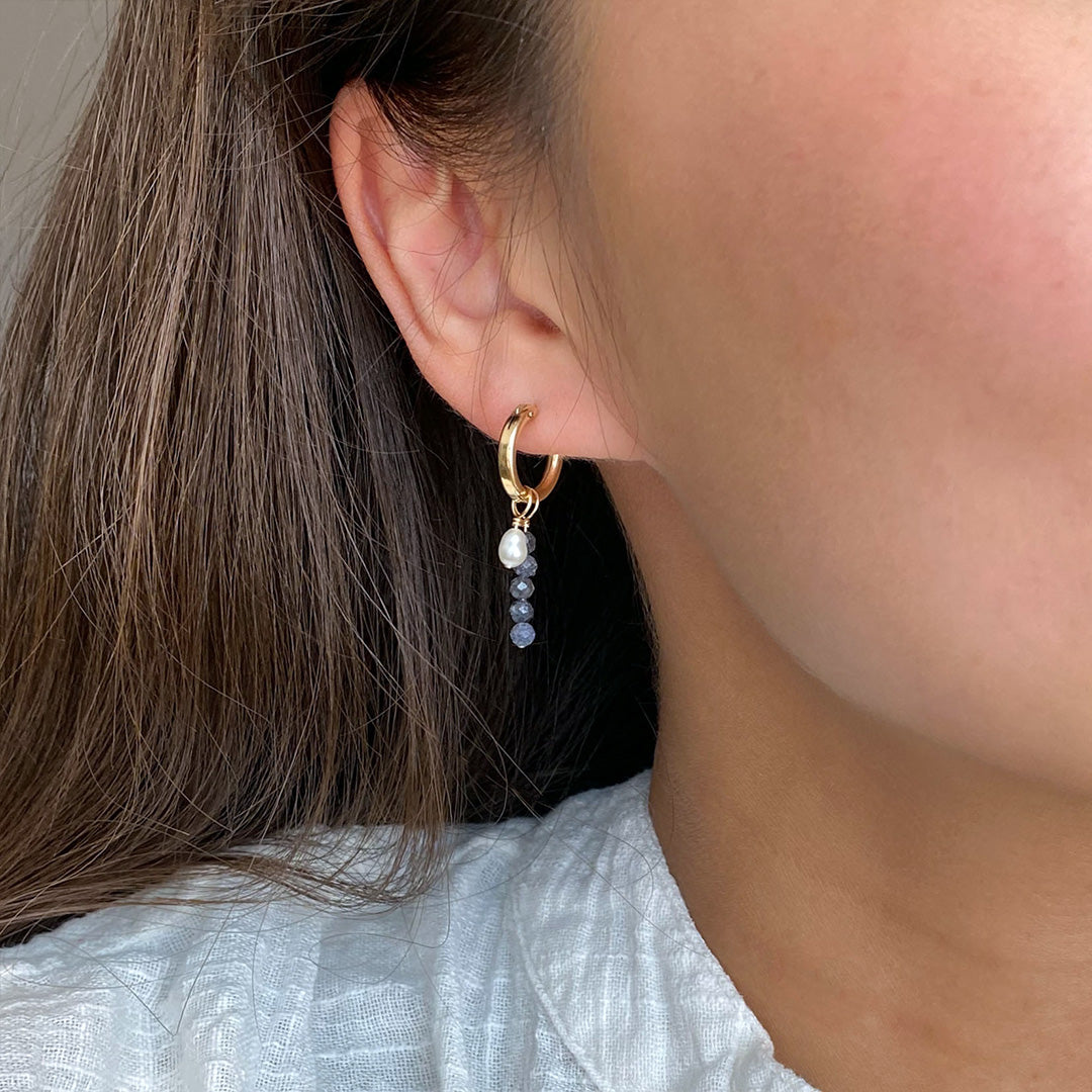 Removable Sapphire Hoop Earrings