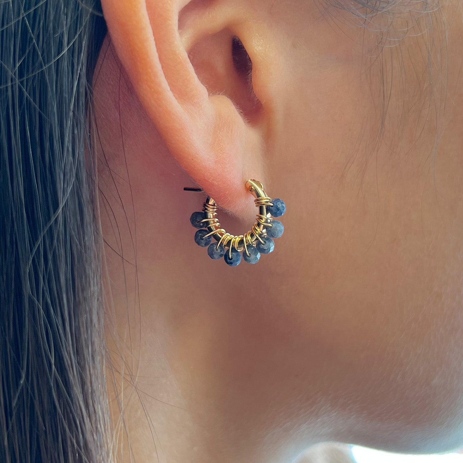 Sapphire Hoop Earrings