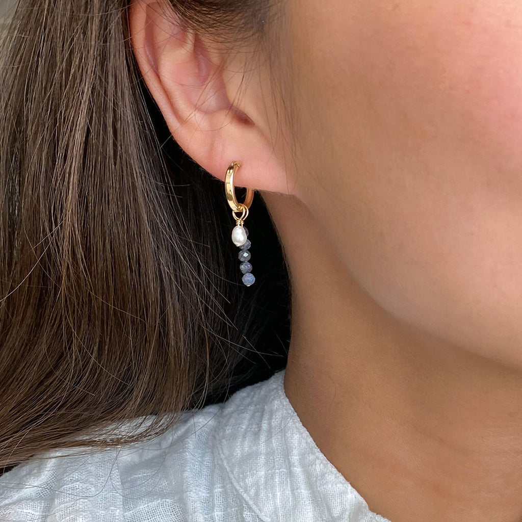 Removable Sapphire Hoop Earrings