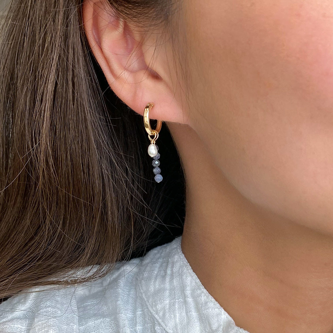 Removable Sapphire Hoop Earrings
