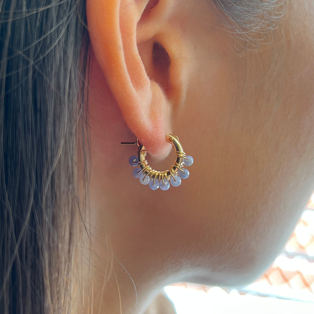 Tanzanite Hoop Earrings