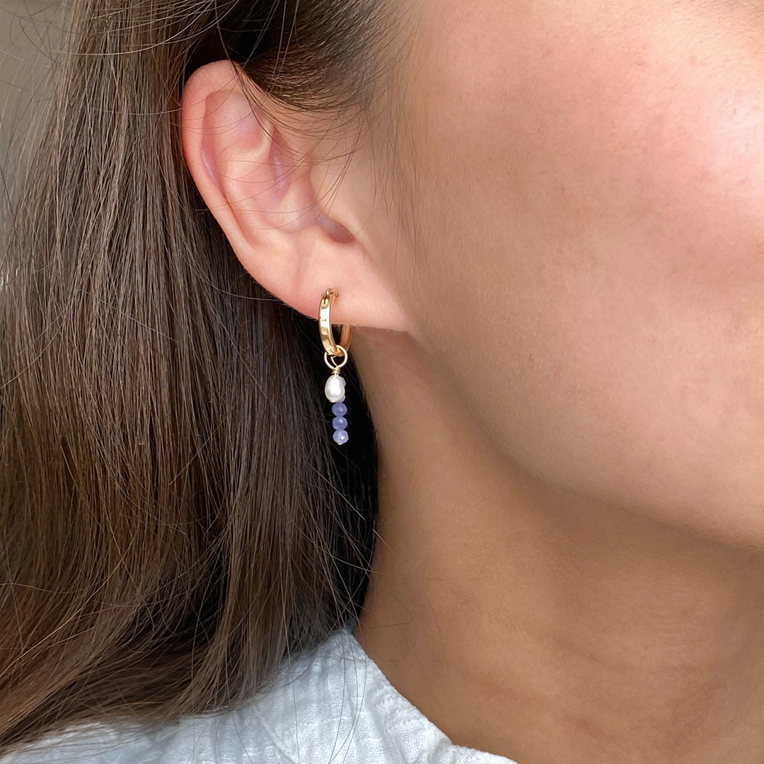 Removable Tanzanite Hoop Earrings