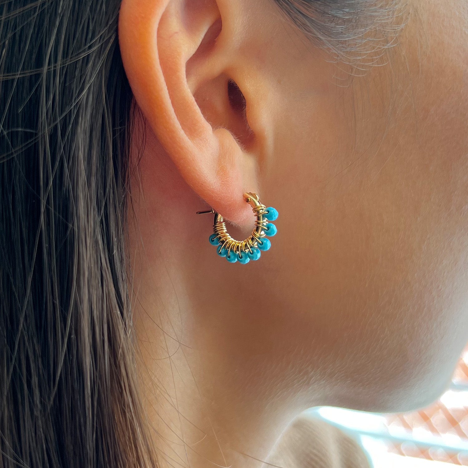 Turquoise Hoop Earrings