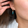 Removable Turquoise Hoop Earrings