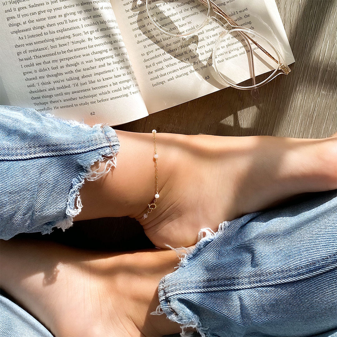 Dainty Gemstone Anklet
