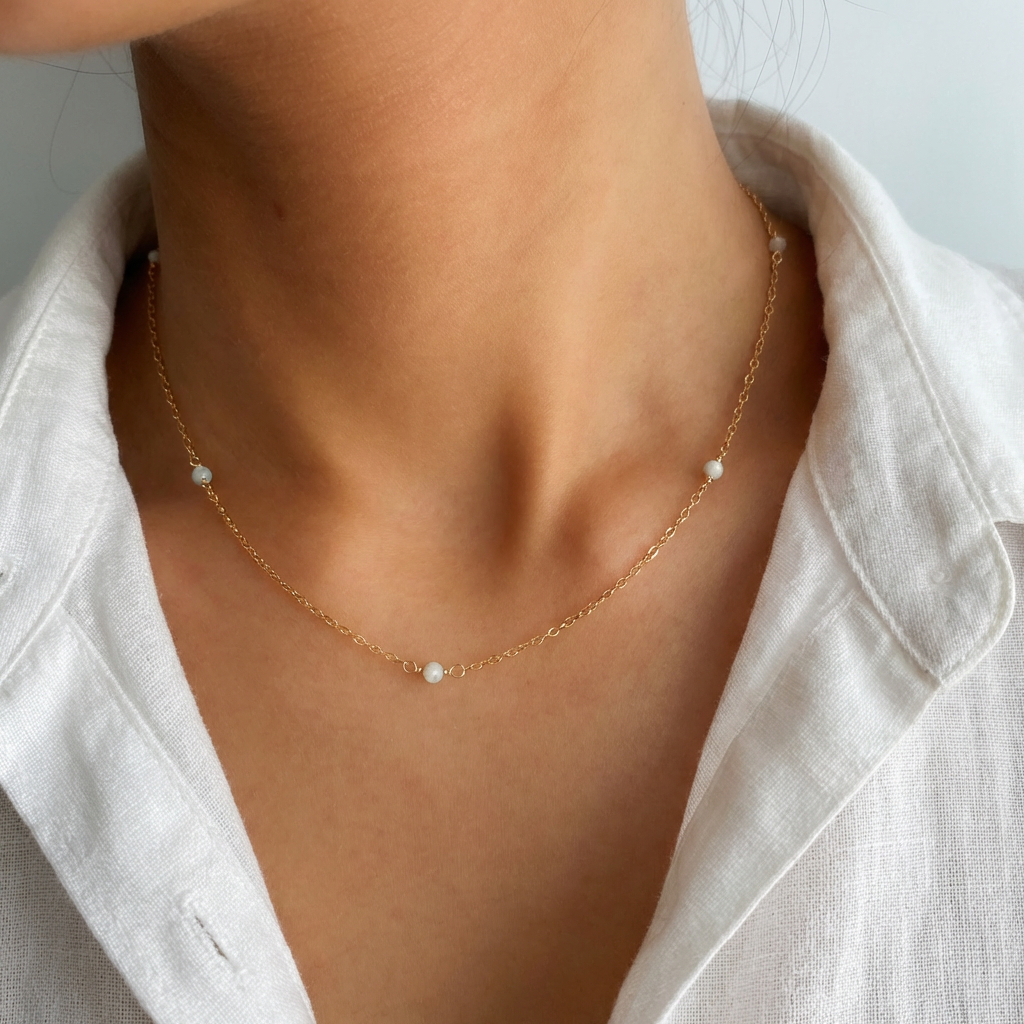 Dainty Aquamarine Necklace