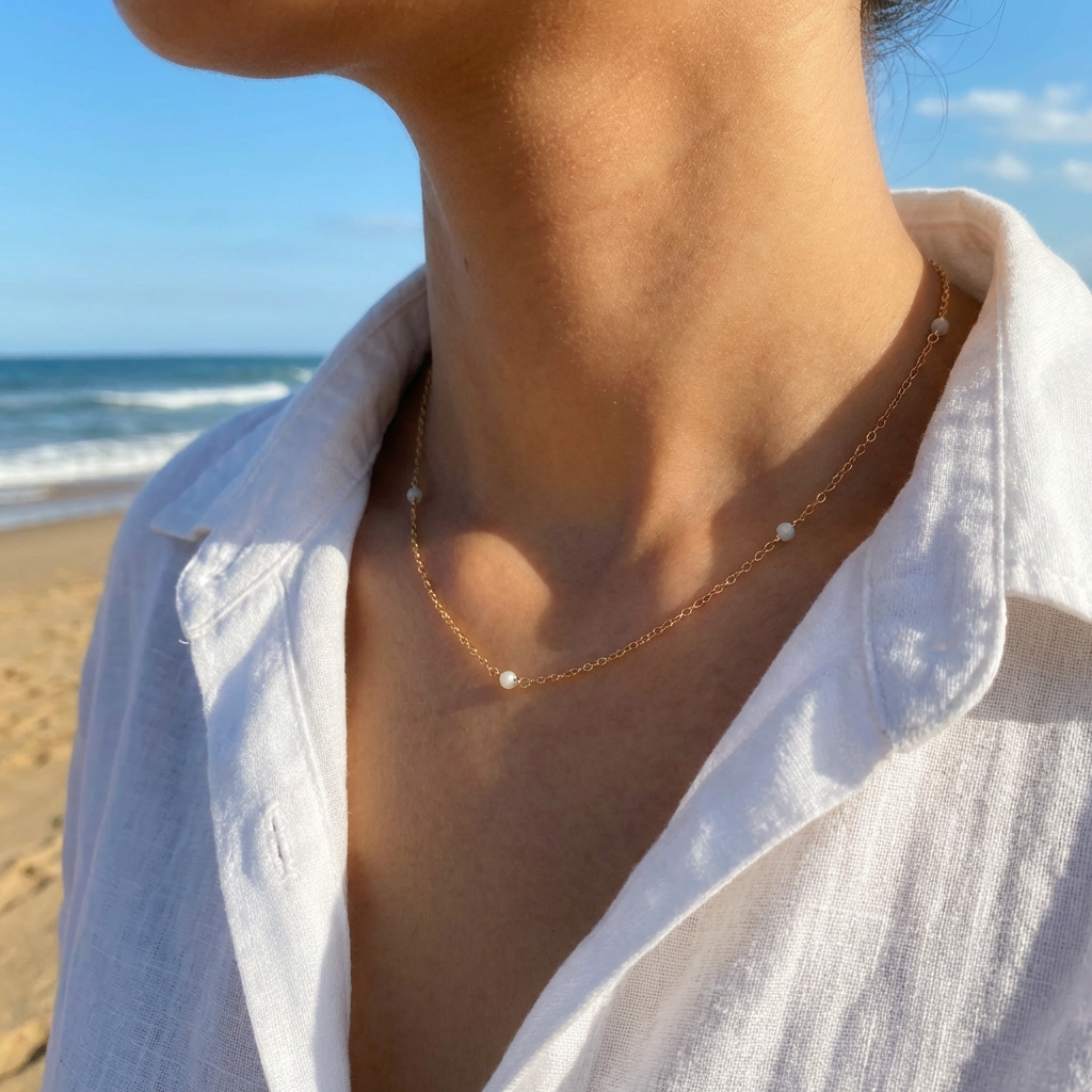 Dainty Aquamarine Necklace